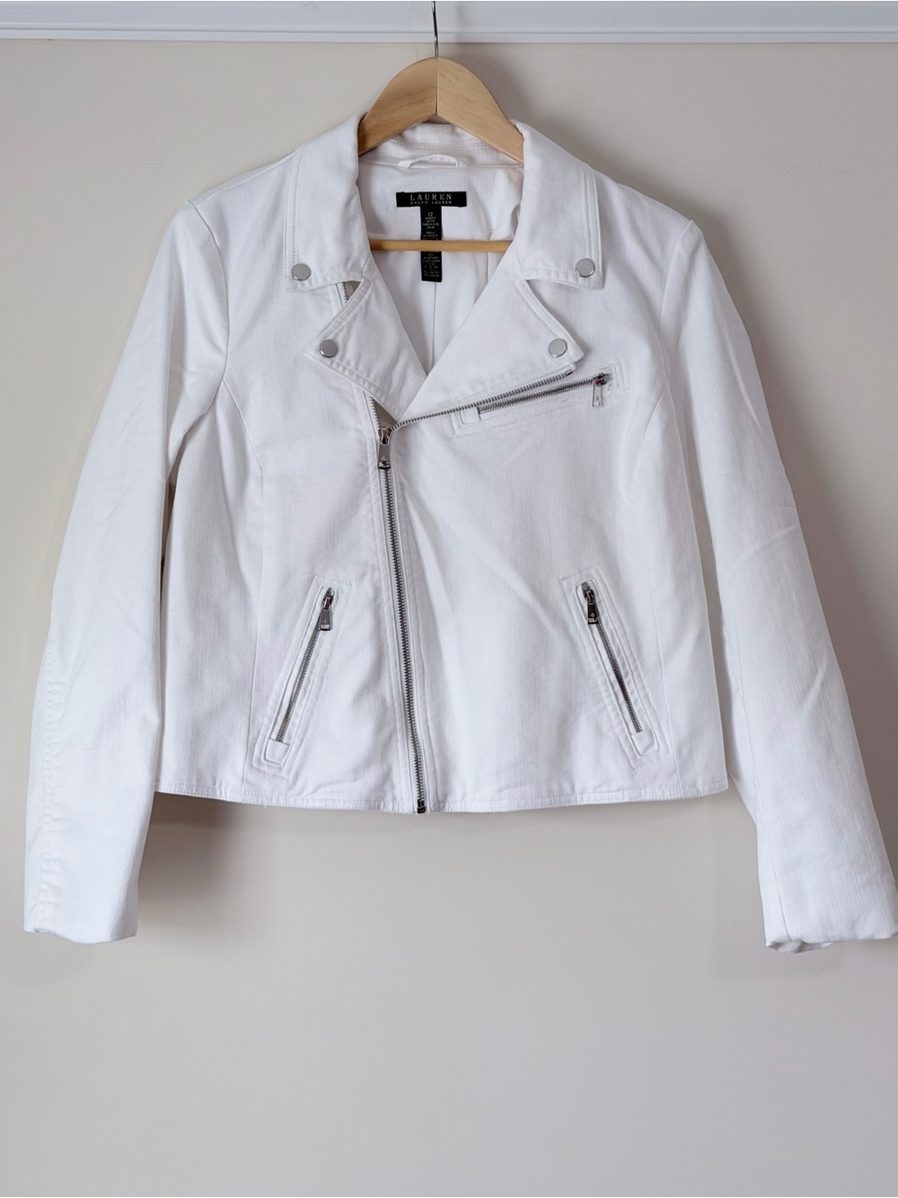 Ralph Lauren White Moto Jacket